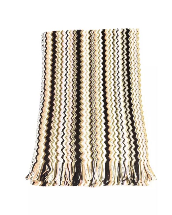 Fringed Geometric Fantasy Scarf One Size Women