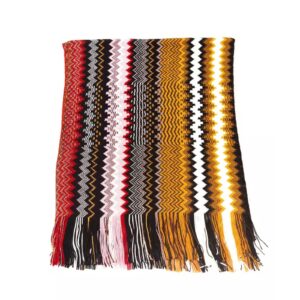 Fringed Geometric Fantasy Scarf One Size Women