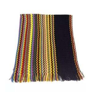 Fringed Geometric Fantasy Scarf One Size Men