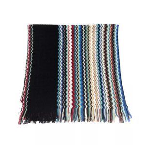 Fringed Geometric Fantasy Scarf One Size Men