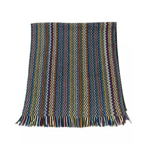 Geometric Fantasy Fringed Scarf One Size Men