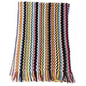 Fringed Geometric Fantasy Scarf One Size Women