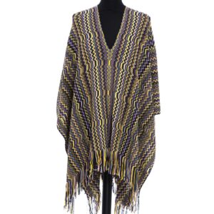 Fringed Geometric Fantasy Poncho One Size Women