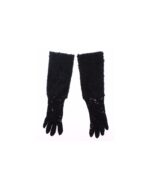 Luxury Black Wool Lace and Xiangao Lamb Fur Gloves 7.5 Women