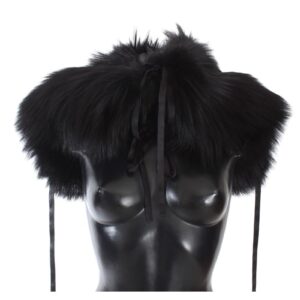 Black Fox Fur Shoulder Wrap M Women