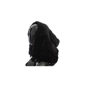 Black Weasel Fur Hooded Scarf Wrap One Size Women