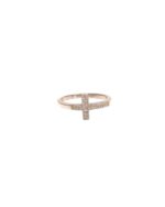 NIALAYA 925 Silver CZ Cross Ring 52 EU Women