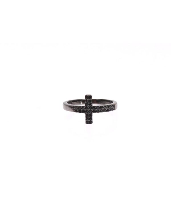 NIALAYA Sterling Silver Black CZ Ring 56 EU Women