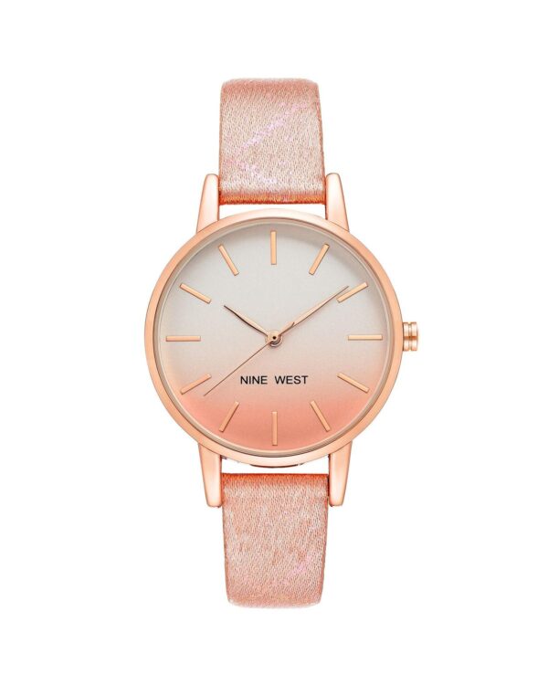 Rose Gold Fashion Quartz Watch with Leatherette Wristband One Size Women