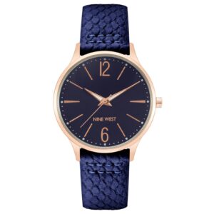 Blue Fashion Womens Analog Watch with Gold Case One Size Women