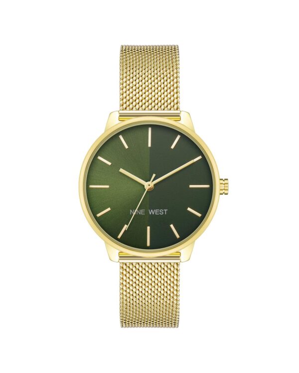 Gold Bangle Quartz Watch with Stainless Steel Mesh Wristband One Size Women