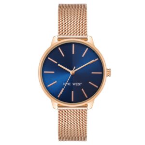 Rose Gold Stainless Steel Mesh Bangle Watch One Size Women