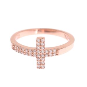 Authentic NIALAYA Pink Gold Plated Silver Ring 49 EU Women