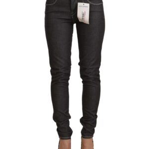 Skinny Mid Waist Denim Jeans with Zipper Closure W25 US Women