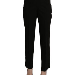 Black High Waist Straight Pants 44 IT Women