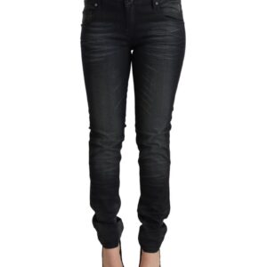 Slim Fit Low Waist Black Washed Jeans W26 US Women