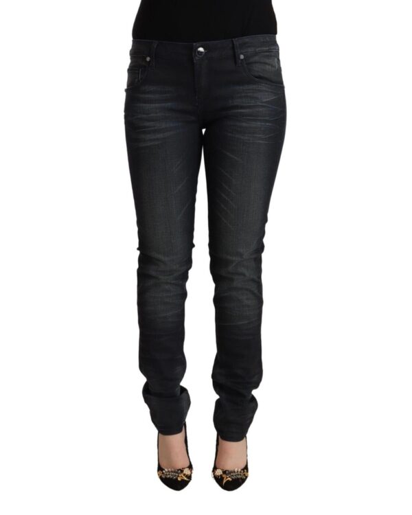 Slim Fit Low Waist Black Washed Jeans W26 US Women