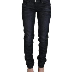 Low Waist Straight Denim Pants with Logo Details W26 US Women