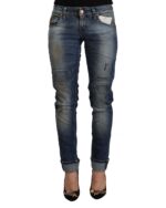 Slim Fit Low Waist Jeans with Zipper and Button Closure W26 US Women