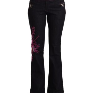 EXTE Cotton Stretch Mid Waist Flared Denim Jeans 42 IT Women