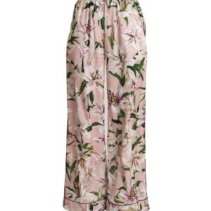 Brand New  Wide Leg Pants with Lilies Print 40 IT Women