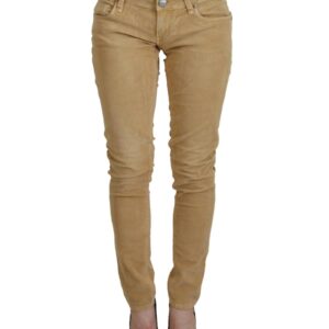 Authentic ACHT Skinny Jeans with Low Waist Corduroy Design W26 US Women