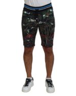 Black Volcano Print Knee Length Shorts by  44 IT Men