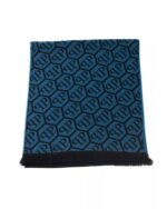 Monogram Fringed Hems Scarf One Size Men