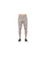 Patterned Mens Bermuda Shorts with Hook and Zip Closure W48 US Men