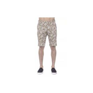 Patterned Mens Bermuda Shorts with Hook and Zip Closure W48 US Men