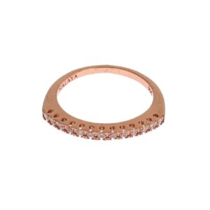 NIALAYA 18K Gold Plated Ring with Clear CZ Crystals 47 EU Women