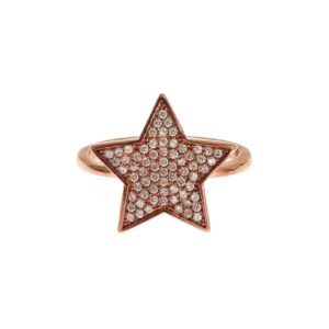 Authentic NIALAYA Pink Gold Plated Sterling Silver Ring 54 EU Women