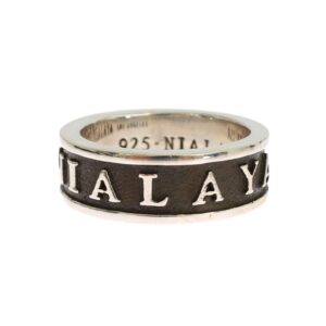 925 Sterling Silver Logo Ring 63 EU Men