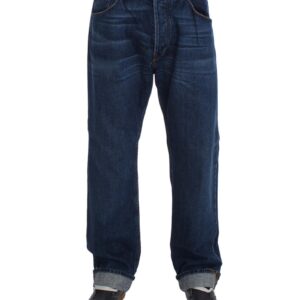 Baggy Loose Blue Wash Jeans with Logo Details by ACHT W34 US Men