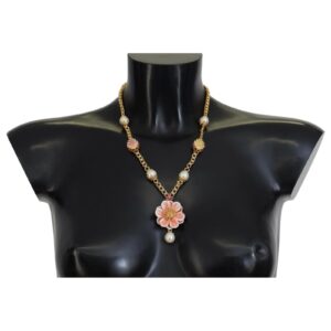 Gold Crystal Statement Charm Necklace One Size Women