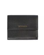 Embossed Leather Womens Wallet with Press Button Closure One Size Women