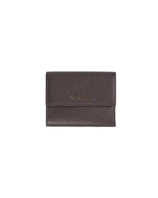 Embossed Leather Womens Wallet with Press Button Closure One Size Women