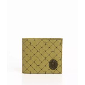 Monogram Wallet with Grain Effect Texture and 70s Print One Size Men