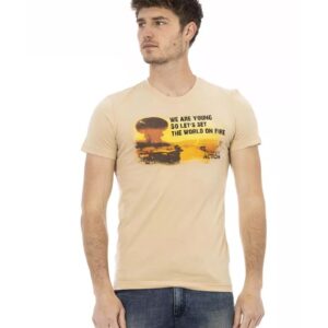 Printed Short Sleeve T-Shirt with Round Neck L Men