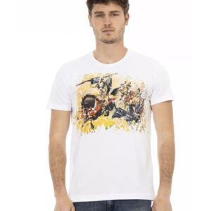 Short Sleeve T-shirt with Round Neck and Front Print 3XL Men