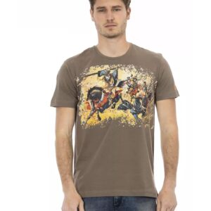 Short Sleeve T-shirt with Round Neck - Front Print L Men