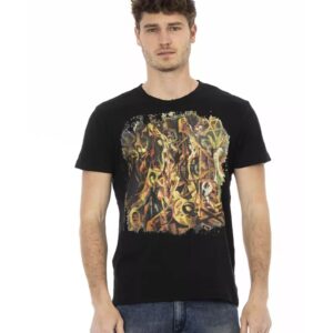 Short Sleeve T-shirt with Round Neck and Front Print L Men