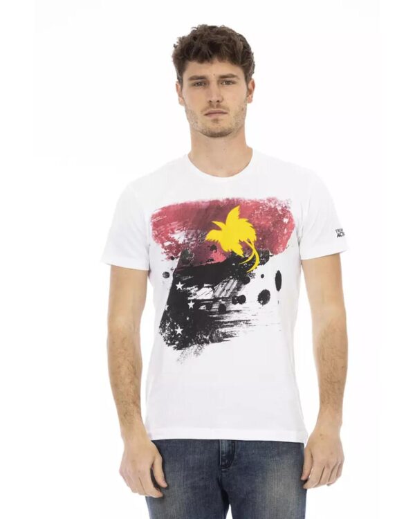 Printed Short Sleeve T-shirt with Round Neck XL Men