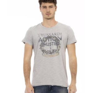 Short Sleeve T-shirt with Round Neck - Front Print L Men