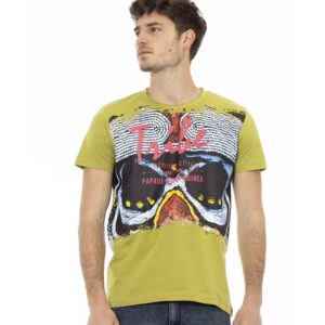 Short Sleeve T-shirt with Round Neck and Front Print L Men