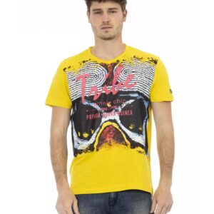 Front Print Short Sleeve T-shirt with Round Neck 3XL Men