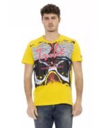 Front Print Short Sleeve T-shirt with Round Neck 2XL Men