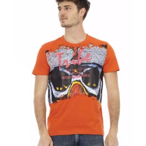 Short Sleeve Round Neck T-shirt with Front Print 3XL Men