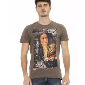 Printed Short Sleeve T-shirt with Round Neck 3XL Men