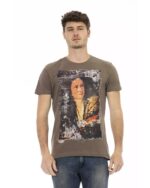 Printed Short Sleeve T-shirt with Round Neck L Men